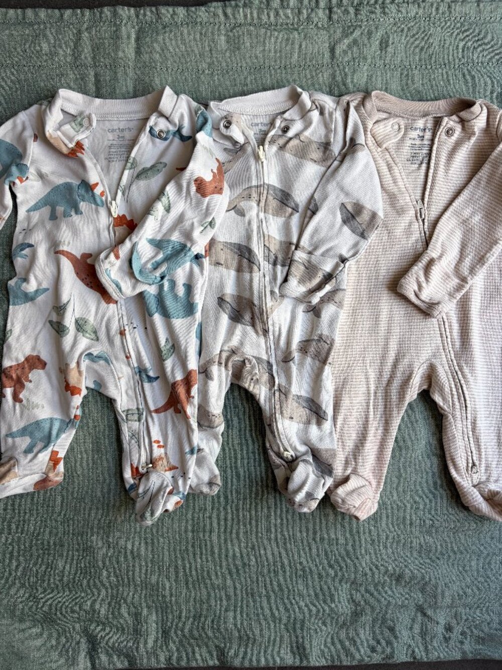 3-Piece Cute Baby Footie Pajamas Bundle 3m